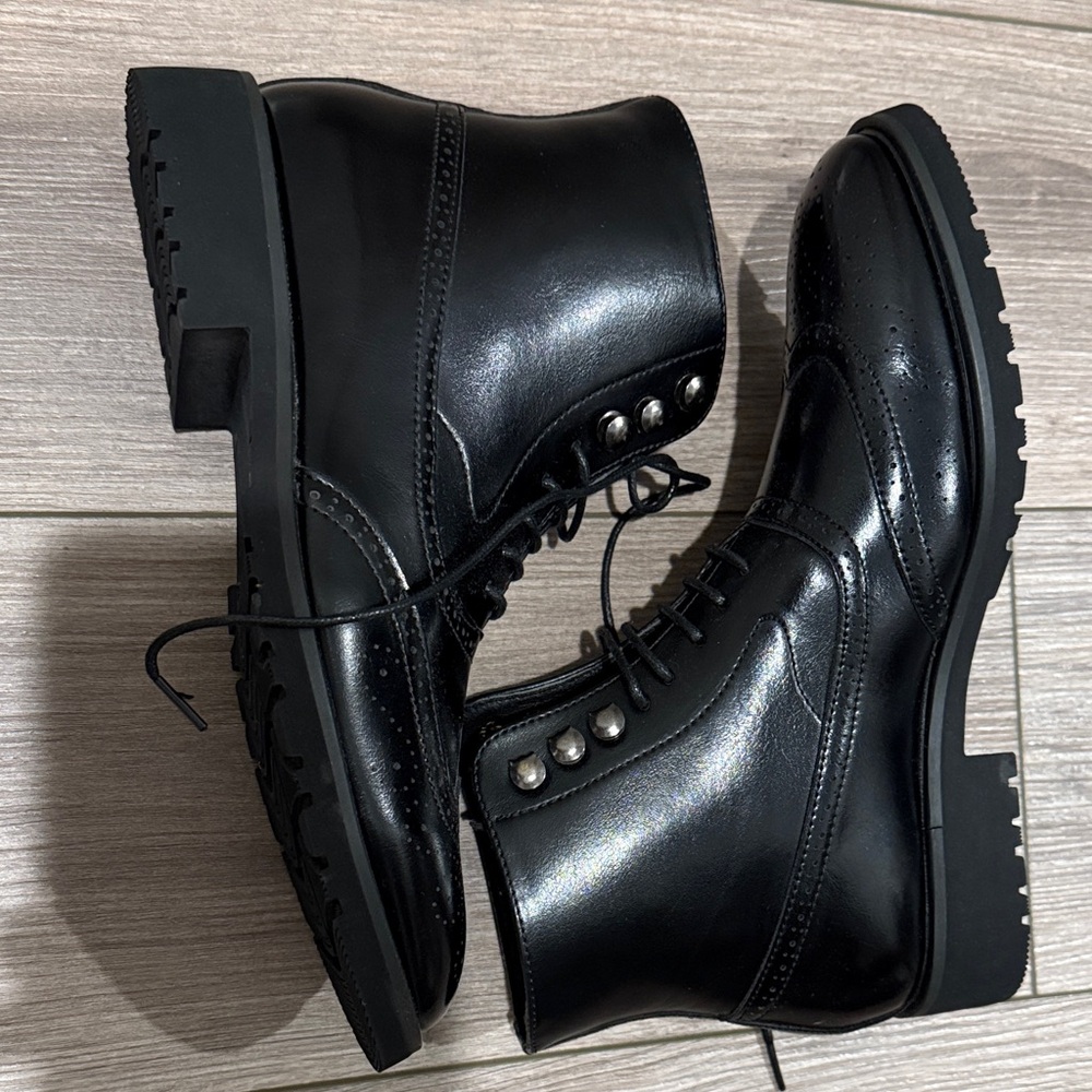Black Leather Men's Boots